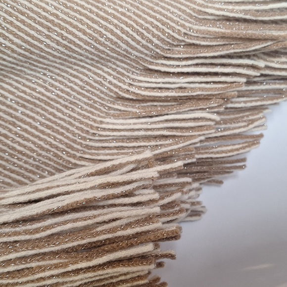 Chico's NWOT Striped Fringed Poncho One Size - Picture 3 of 6